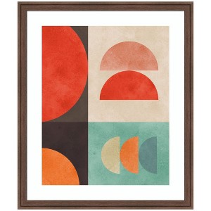 Kate and Laurel Circles in harmony No11 by Vitor Costa Framed Wall Art Print, 22 x 26, Florence Medium Brown - 1 of 4