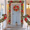 6FT Prelit Christmas Garland with Battery Operated Lights, Berries Poinsettia, Indoor Outdoor Xmas Garland for Fireplace Stairs Holiday Decorations - 3 of 4