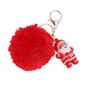 Unique Bargains Christmas Keychain with Double Ring and Lobster Clasp PVC Metal Plush 1 Pc - 1 of 4