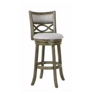New Classic Furniture,Manchester 29" Solid Wood Bar Stool With Fabric Seat In Ant Gray - 1 of 4