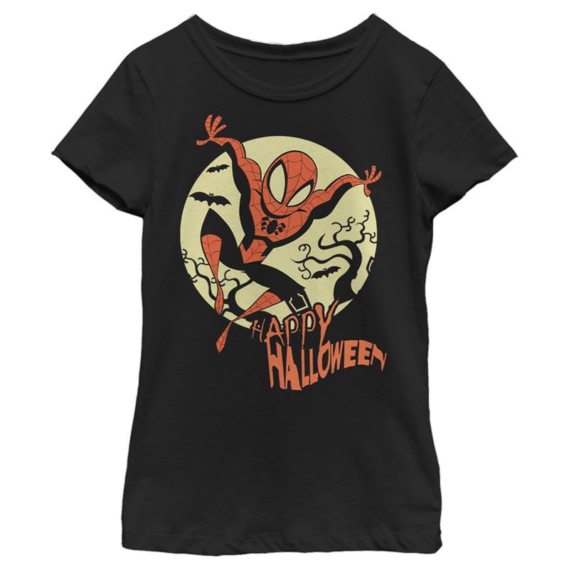 Girl's Marvel Spider-Man Happy Halloween T-Shirt, 1 of 5