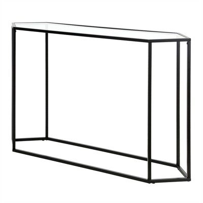 Blackened Bronze Hexagonal Glass Hallway Table