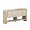 FONTOI Sideboard Cabinet with Woven Wood Slats, Scandinavian Style Storage Console Table for Entryway, Foyer, Corridor, Beige, 15.5"*31.5"*59.8" - 4 of 4