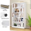 Lirago Adjustable 5-Shelf Wooden Bookcase-Freestanding Home Office and Living Room Storage White 11.6"Wx33"Lx60"H - 3 of 4