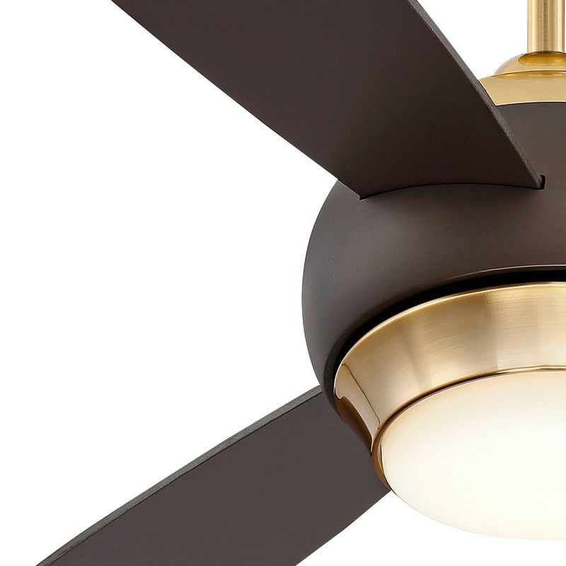 54" Casa Vieja Lynx Modern Indoor Ceiling Fan with Dimmable LED Light Remote Control Bronze Soft Brass Frosted Opal Glass for Living Room Kitchen Home, 3 of 9