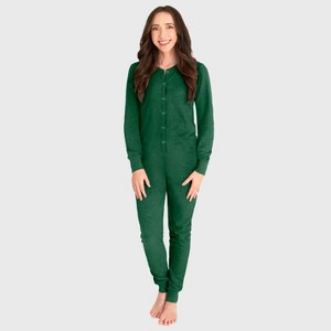 City Threads Women's Thermal Union Suite USA-Made Soft & Cozy Adult One-Piece Bodysuit - 1 of 4