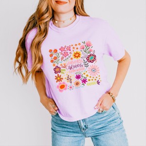 Simply Sage Market Happiness Blooms From Within Boxy Crop Top - 1 of 4
