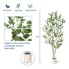 Artificial Eucalyptus Tree Indoor, Tall Faux Eucalyptus Plantin Black Plastic Pot, Fake Eucalyptus Tree for Office Living Room Bedroom Foyer - 3 of 4