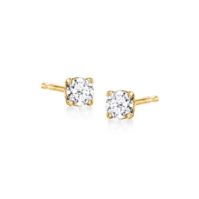 Ross-Simons 0.10 ct. t.w. Lab-Grown Diamond Stud Earrings in 18kt Gold Over Sterling