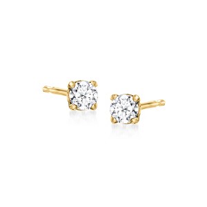 Ross-Simons 0.10 ct. t.w. Lab-Grown Diamond Stud Earrings in 18kt Gold Over Sterling - 1 of 4
