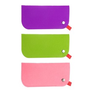 Unique Bargains Felt Portable Storage Scratch-Resistant Women Men Eyeglasses Bags 3 Pcs - 1 of 4
