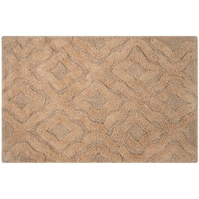 Knightsbridge Link Bath Rug Cotton Non Skid Back, Natural