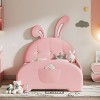 Twin Size Upholstered Platform Bed with Headboard and Footboard, Rabbit-Inspired Frame, Cute Princess Style for Kids Bedroom-Maison Boucle - 2 of 4
