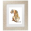 Trademark Fine Art Jennifer Goldberger Sitting Tiger II Matted Framed Art - 2 of 4