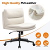 TiramisuBest Cream PU Armless Office Chair with Wheels, 360¡ã Swivel, Rocking, Soft Cushion, Easy Install - 2 of 4