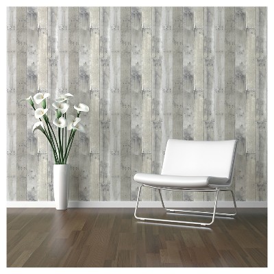 Reclaimed Wood Peel &#38; Stick Wallpaper Gray - Threshold&#8482;
