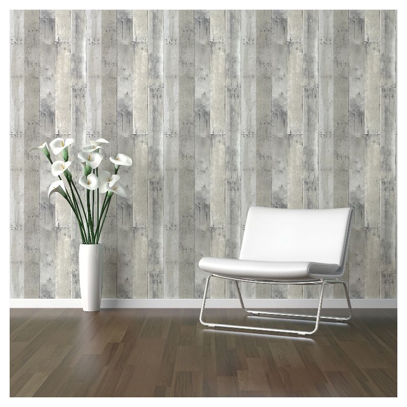 Reclaimed Wood Peel &#38; Stick Wallpaper Gray - Threshold&#8482;, 4 of 14