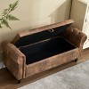 Sapphtopaz 55" Storage Bench Upholstered Vanity Stool with Button Tufted and Nailhead Storage Ottoman for Living Room, Bedroom, Entryway - 3 of 4