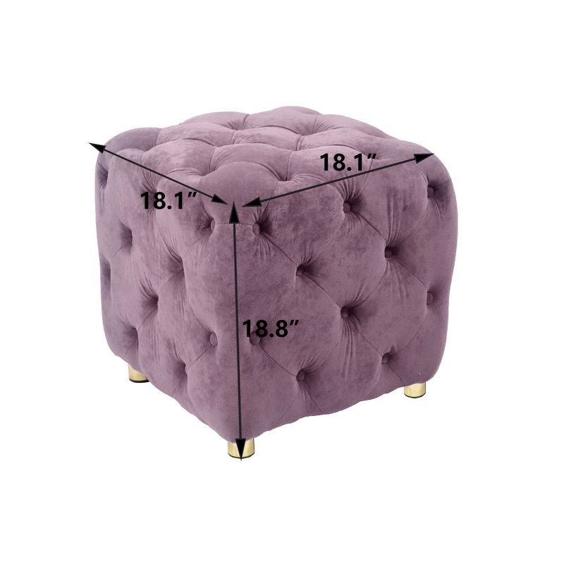 Modern Velvet Upholstered Ottoman - ModernLuxe, 3 of 11