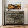 Whizmax 47" Farmhouse Dresser, 9-Drawer Rustic Wood Chest with Metal Handles, Large Storage for Bedroom & Living Room - 3 of 4
