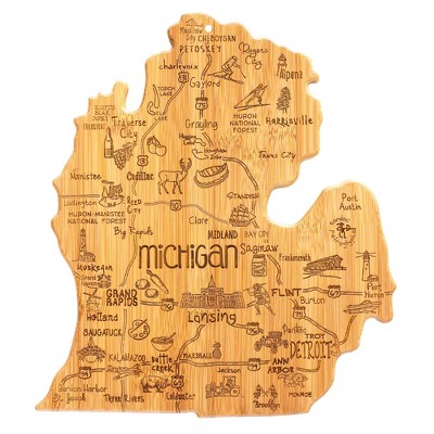 Totally Bamboo Destination Michigan (Mitten) Serving and Cutting Board