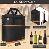 OPUX Wine Bag, 4,6 Bottle Cooler Insulated Tote Carrier Travel Picnic BYOB, Leakproof Padded Portable Party Christmas Gift - 3 of 4