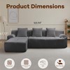 L-Shaped Corduroy Modular Sofa with Deep Seat and No Assembly Required for Living Room, Apartment, and Office - 3 of 4