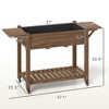Aghana Digitals Elevated Fir Wood Planter Box with Lockable Wheels, Foldable Side Tables, Bottom - 4 of 4