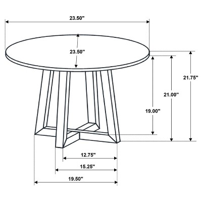 Skylark Round Black Faux Marble and Wood End Table