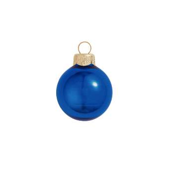 Northlight 8ct Blue Shiny Glass Christmas Ball Ornaments 3.25" (80mm)