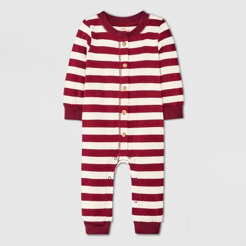 Baby Snap Front Striped Jersey Romper Cat Jack Burgundy Target