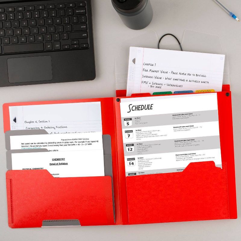 Five Star 9-Pocket Expanding File Folder Fire Red, 6 of 9