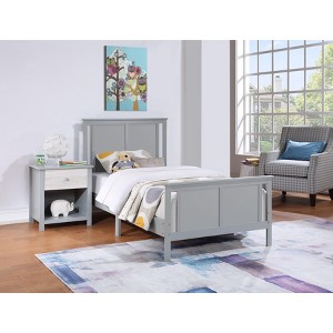 PAGED Twin Size Toddler Bed Wooden Baby Bed Frame with Reversible Panel, Headboard and Footboard for Bedroom - 1 of 4