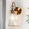 LNC Sallingboe 6.3-in 1-Lights Polished Gold with Textured Glass Modern/Contemporary  Indoor Wall Lights - 2 of 4