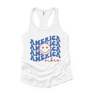 Simply Sage Market Women's America Vibes Stacked Racerback Graphic Tank - 1 of 3
