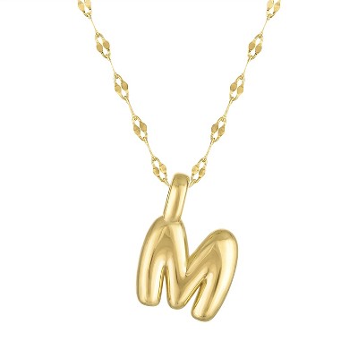 Junior Jewels 14K Gold Over Sterling Silver Initial Bubble Necklace, A-Z