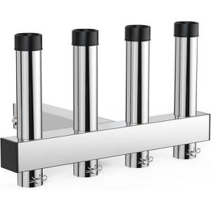 Stainless Steel Hitch-Mounted Fishing Rod Holder - 2" Receiver Compatible, Angle Adjustable, Quick-Release Pin, for Trucks, Cars & Vans - 1 of 4