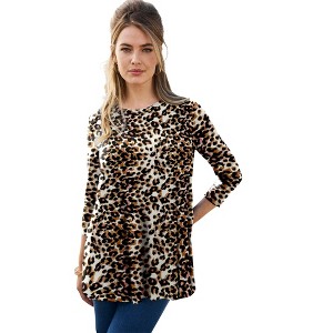 Jessica London Women's Plus Size Stretch Knit Swing Tunic - 1 of 4
