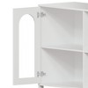 Sideboard Buffet Cabinet with Storage 39.4'', Wooden Storage Cabinets with Glass Doors, Two Golden Metal Handles - 4 of 4