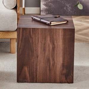 Coolbibla Modern Square Cube Solid Wood MDF Coffee Table,Wood Corner End Table for Living Room,Bedroom,Luxury Coffee Side Table - 1 of 4
