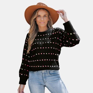 Women's Rainbow Dots Long Sleeve Sweater -Cupshe - 1 of 4