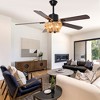 Bella Depot 52" Farmhouse Black Gold Ceiling Fan with Light and Remote 6-speed Rustic Cage Ceiling Fan - 4 of 4