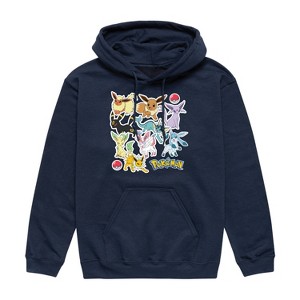Men's - Pokémon - Eeveelution Stickers Graphic Fleece Pullover Hoodie - 1 of 4