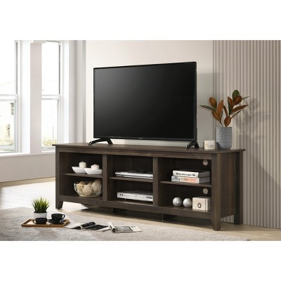 Vynxaria Benito Dusty Gray 70" TV Stand ¨C Open Shelves & Cable Management