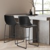FURNIinspire Counter And Bar Stools Armless Faux Leather Barstools With Metal Legs And Footrest, Dining Chairs For Kitchen, Black, 18.9"*18.7"*36.2" - 2 of 4