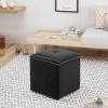 Modern Tufted Velvet Ottoman with Nailhead Trim and Extra Cushioning for Living Room, Compact Size – 3irtyhousy - 2 of 4