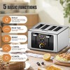 WHALL Stainless Steel Touchscreen Toaster 4 Slice, 6 Shade Settings, Bagel, Cancel, Defrost Functions - 3 of 4