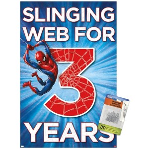 Trends International Marvel Spider-Man - Happy 3rd Birthday Unframed Wall Poster Prints - 1 of 4