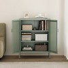 GDFStudio Rosalla Modern Metal Accent Cabinet with Mesh Doors and Adjustable Shelves - 2 of 4