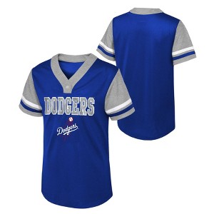 MLB Los Angeles Dodgers Girls' Henley Team Jersey - 1 of 3